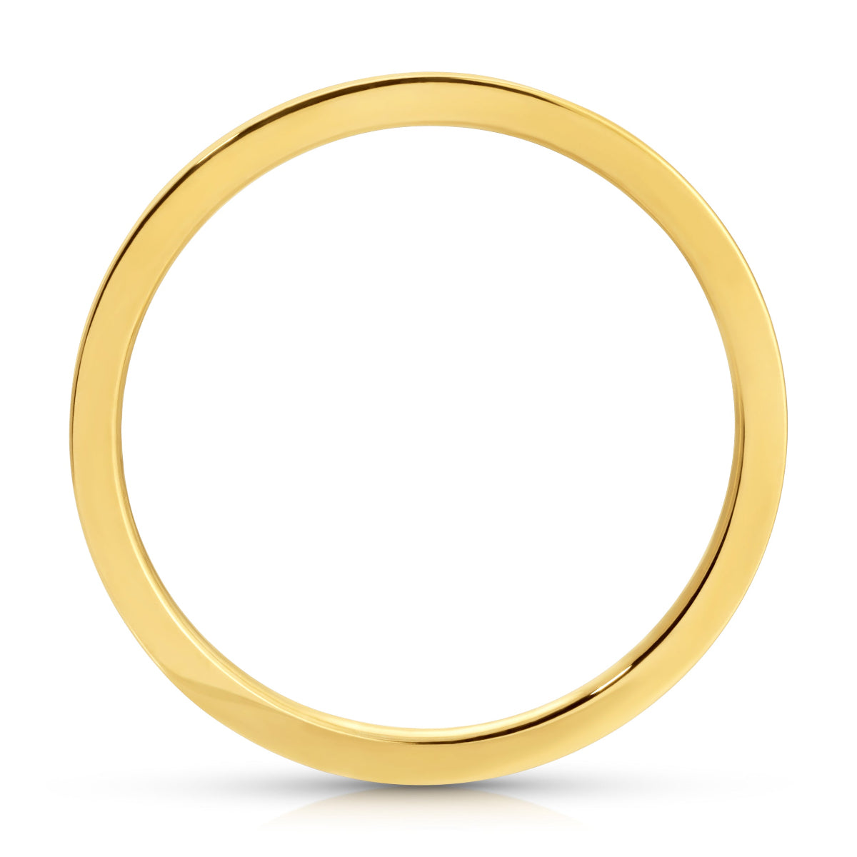 A Flat Ring in yellow gold on a white background. 