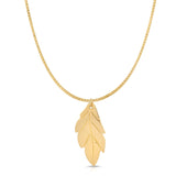 A 20th Anniversary Leaf Necklace on a white background. 