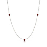 Triple Birthstone Layering Necklace - White Gold