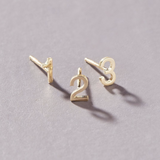 14K Gold Number Stud