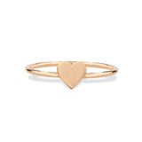 A Heartfelt Ring in rose gold on a white background. 