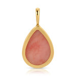 The back of a Pink Opal Tear Drop Charm on a white background. 