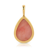 The back of a Pink Opal Tear Drop Charm on a white background. 