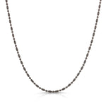 A Black Rhodium Antique Bead Chain on a white background. 