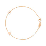 A rose gold Custom Gold Bracelet - 2 Letters (a letter B and a star charm) on a white background.