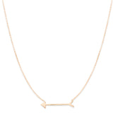 A Straight as an Arrow Necklace in rose gold on a white background. 