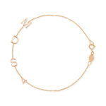 A rose gold Custom Gold Bracelet – 4 Letters with the letters M, D and S and the number 4 on a white background.