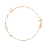 A rose gold Custom Gold Bracelet – 4 Letters with the letters M, D and S and the number 4 on a white background.