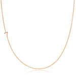 A white gold 14k Gold Asymmetrical Number Necklace - 7 on a white background. 