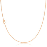 A rose gold 14k Gold Asymmetrical Number Necklace - 6 on a white background. 