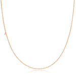 A rose gold 14k Gold Asymmetrical Number Necklace - 1 with a cable chain on a white background. 