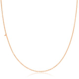 A rose gold 14k Gold Asymmetrical Number Necklace - 1 with a cable chain on a white background. 