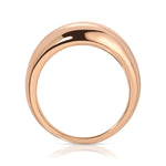 A Paris Ring in rose gold on a white background. 