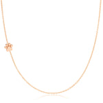A rose gold 14k Gold Asymmetrical Charm Necklace - Paw with a cable chain on a white background. 