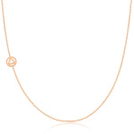 A rose gold 14k Gold Asymmetrical Charm Necklace - Recovery with a bead chain on a white background. 
