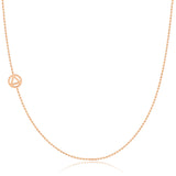 A rose gold 14k Gold Asymmetrical Charm Necklace - Recovery with a bead chain on a white background. 