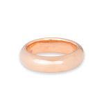 A rose gold Tube Ring on a white background. 