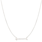 A Straight as an Arrow Necklace in white gold on a white background. 