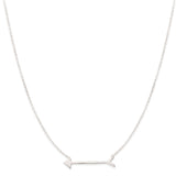 A Straight as an Arrow Necklace in white gold on a white background. 