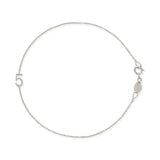 A white gold Custom Gold Bracelet - 1 Letter with the number 5 on a white background. 