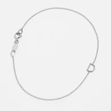 A white gold Custom Gold Bracelet - 1 Letter with the letter D on a white background. 