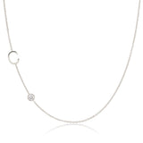 A Monogram Necklace with Diamond White Gold with the letter C on a white background.