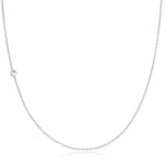 A white gold 14K Gold Asymmetrical Birthstone Necklace - Moonstone (June) on a white background. 