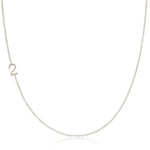 A white gold 14k Gold Asymmetrical Number Necklace - 2 on a white background. 