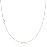 A white gold 14k Gold Asymmetrical Number Necklace - 3 on a white background.