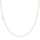 A white gold 14k Gold Asymmetrical Number Necklace - 4 on a white background. 