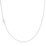 A white gold 14k Gold Asymmetrical Number Necklace - 6 on a white background. 
