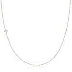 A white gold 14k Gold Asymmetrical Number Necklace - 7 on a white background. 