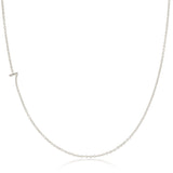 A white gold 14k Gold Asymmetrical Number Necklace - 7 on a white background. 