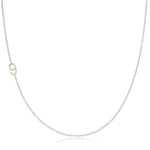 A white gold 14k Gold Asymmetrical Number Necklace - 9 on a white background. 