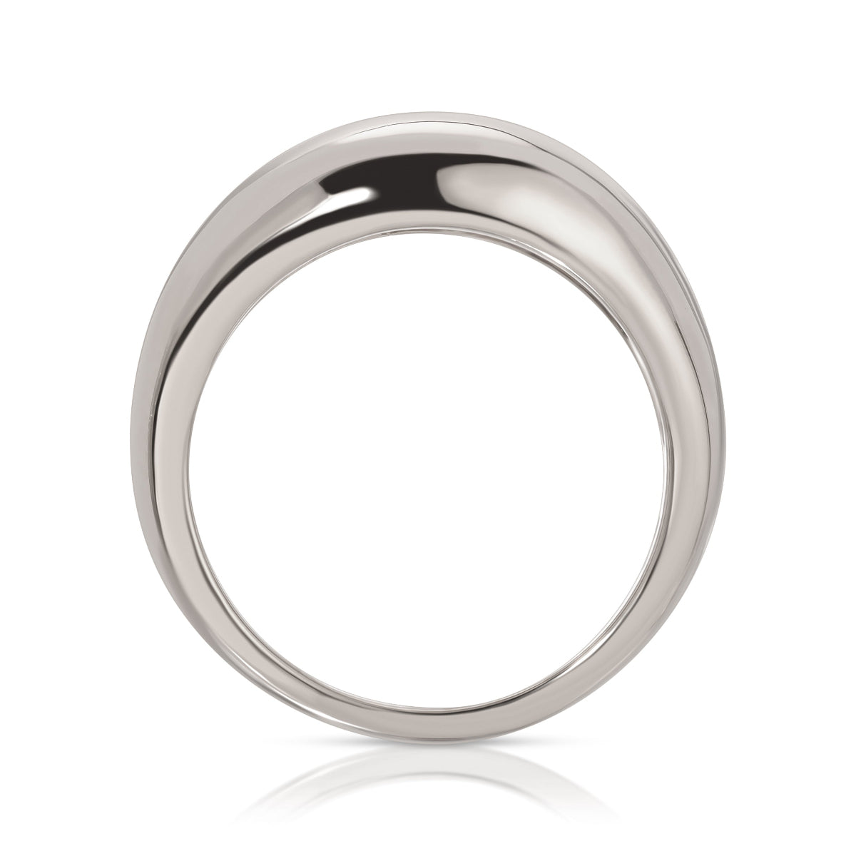 A Paris Ring in white gold on a white background. 