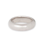 A white gold Tube Ring on a white background. 