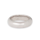A white gold Tube Ring on a white background. 