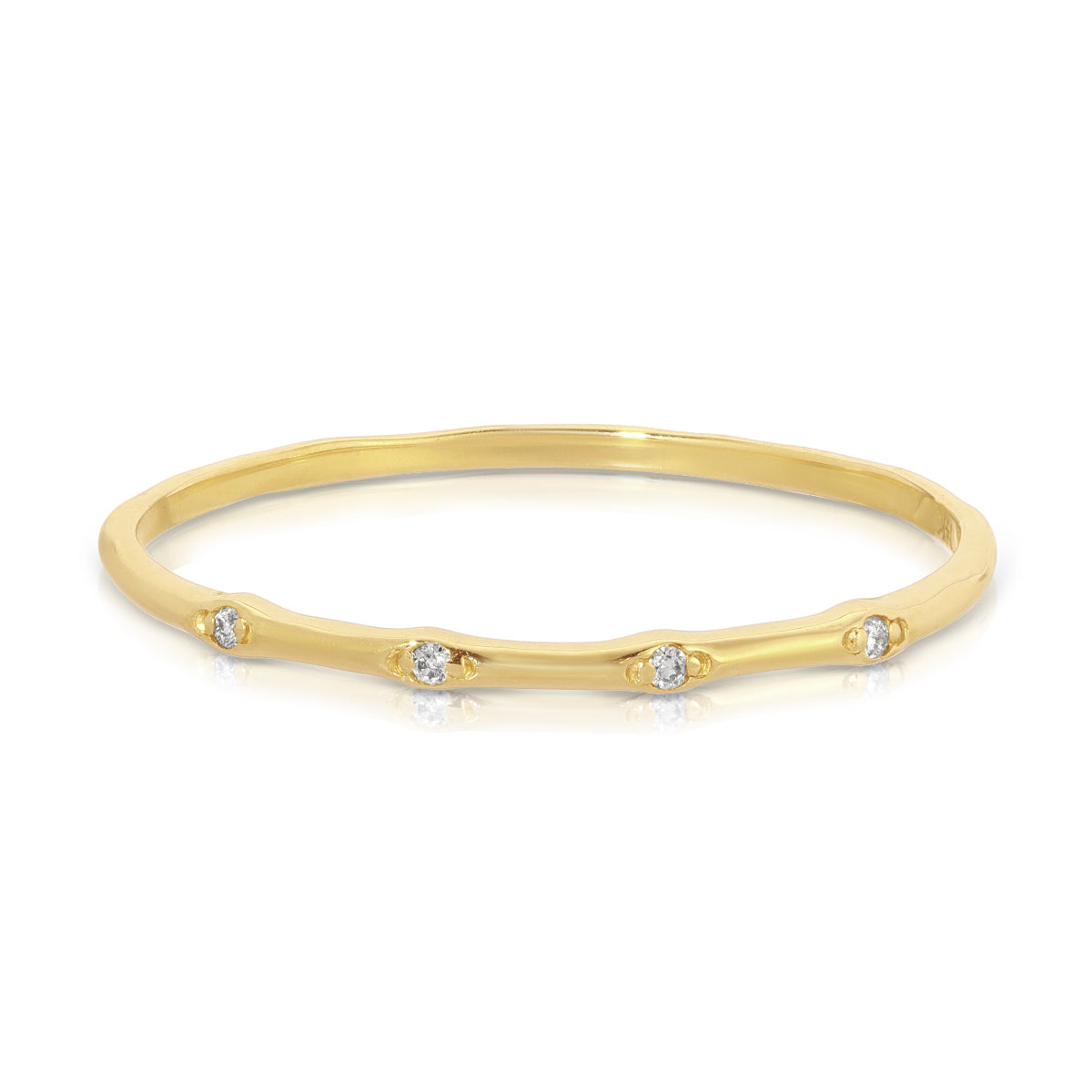 A 4 Diamond Ring on a white background. 