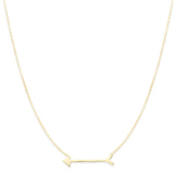 A Straight as an Arrow Necklace in yellow gold on a white background. 
