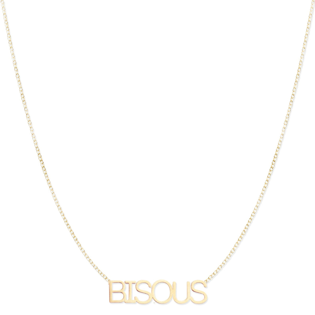 A BISOUS Necklace on a white background. 