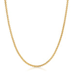 A Box Chain in yellow gold on a white background. 