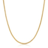 A Box Chain in yellow gold on a white background. 