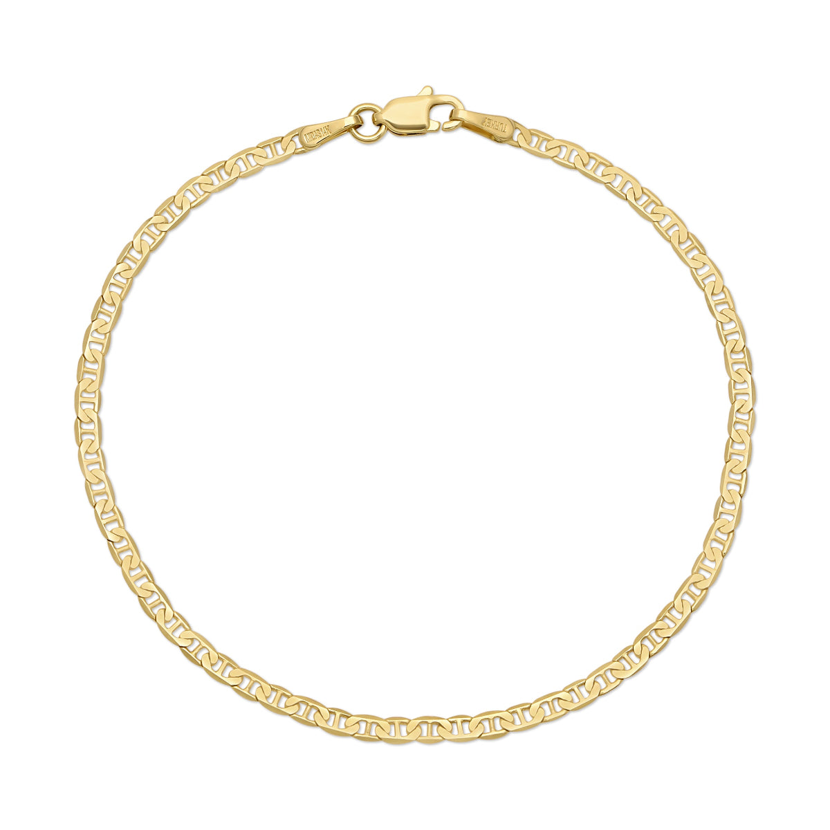 An Overboard Bracelet in yellow gold on a white background. 