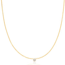 A yellow gold Diamond Layering Necklace on a white background. 