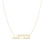 A Justice Necklace on a white background. 