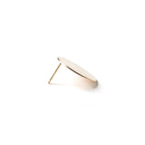 A Solid Eclipse Earring - Large in yellow gold on a white background. 