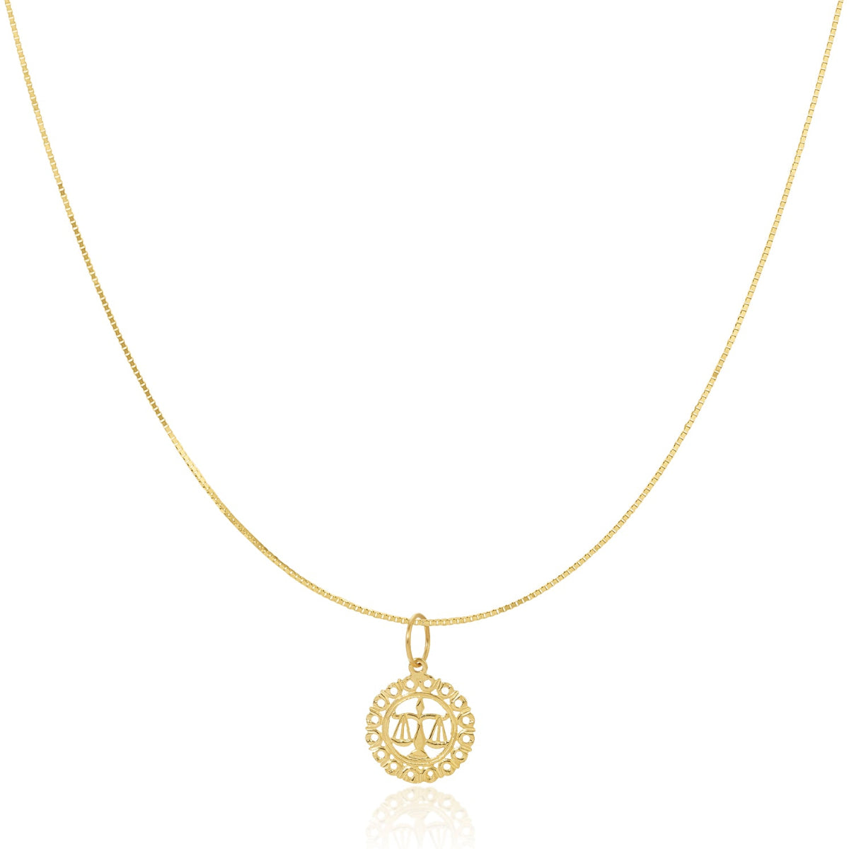 The Zodiac Necklace - Libra on a white background.