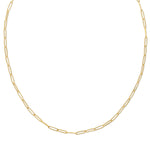 An Element Long Link Chain in yellow gold on a white background. 