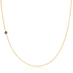 A yellow gold 14k Gold Asymmetrical Number Necklace - 9 on a white background. 