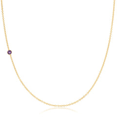 A yellow gold 14k Gold Asymmetrical Number Necklace - 9 on a white background. 